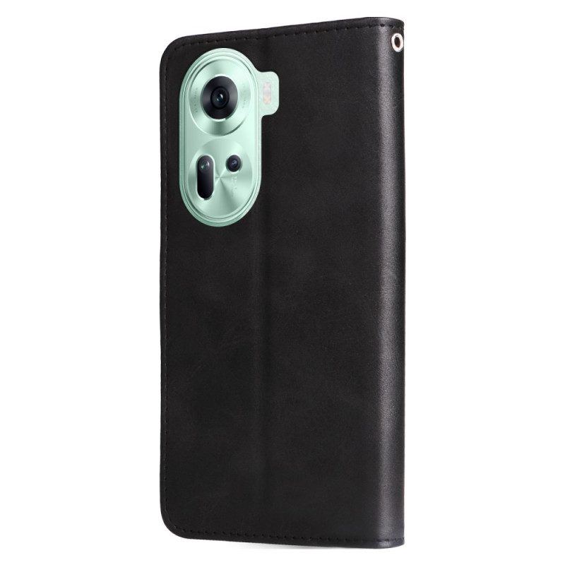 Leren Hoesje Oppo Reno 11 5g Portemonnee Bescherming Hoesje