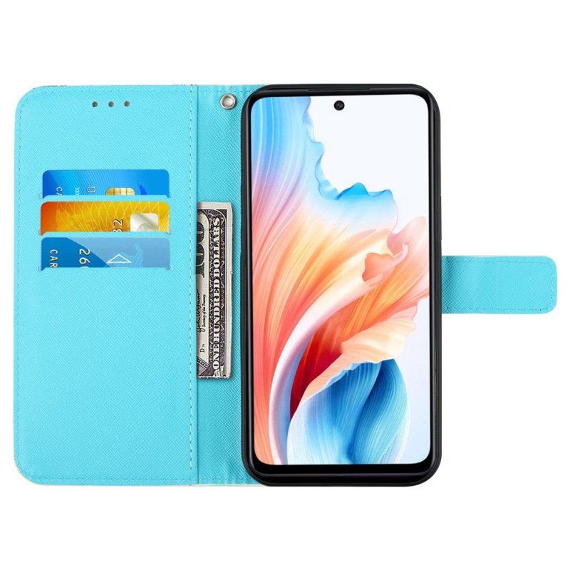 Leren Hoesje Voor Oppo Reno 11 5g Aquarel Dromenvanger