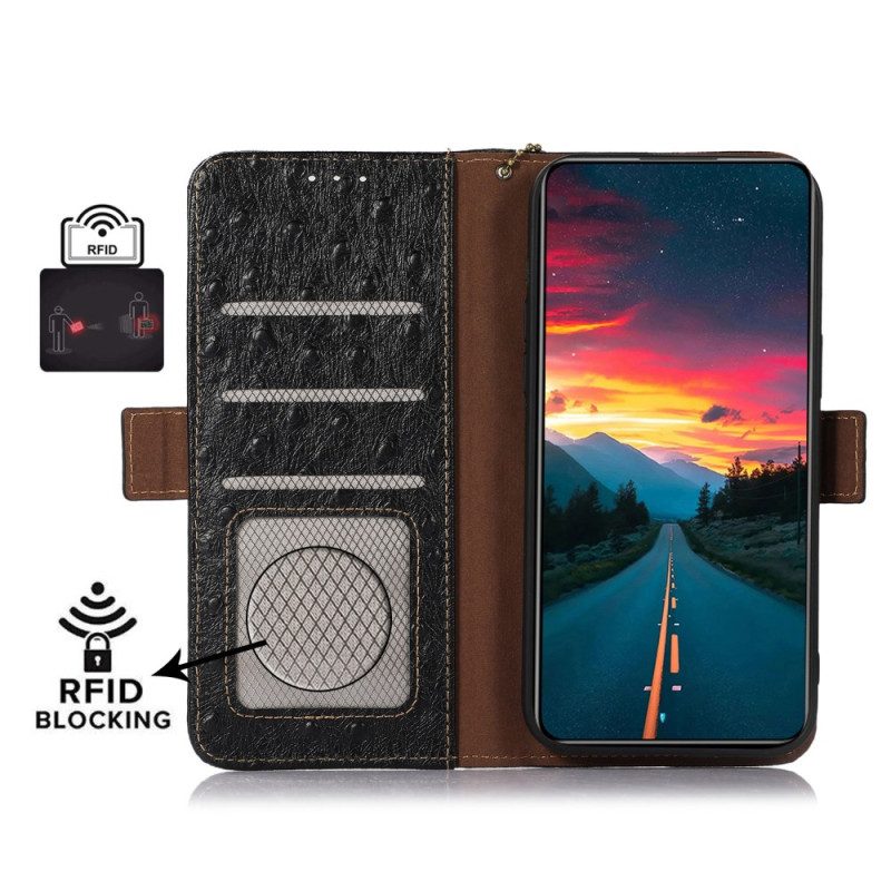 Leren Hoesje Voor Oppo Reno 11 5g Getextureerde Rfid