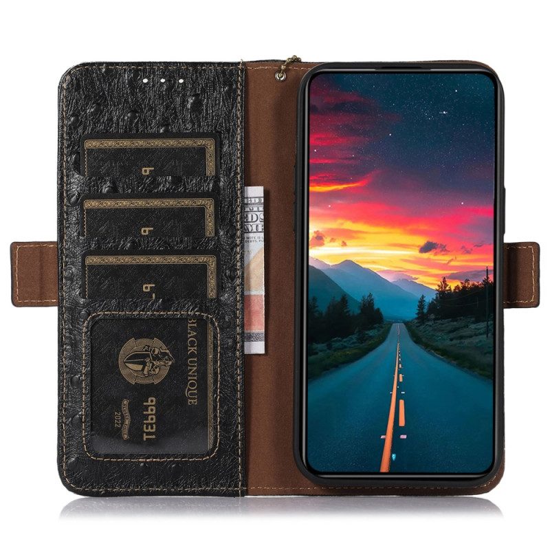 Leren Hoesje Voor Oppo Reno 11 5g Getextureerde Rfid