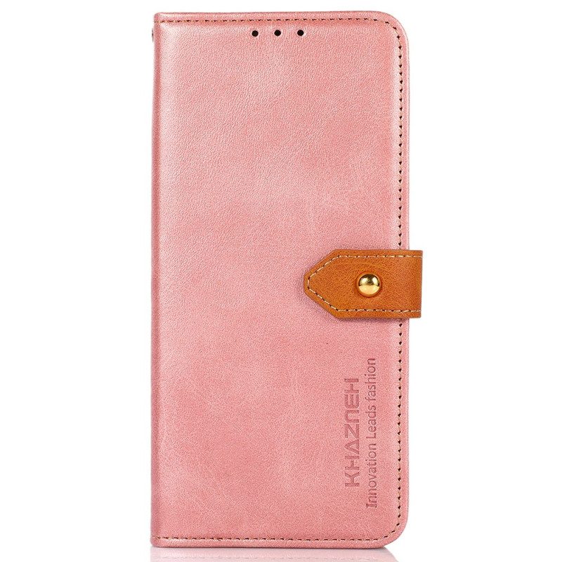 Leren Hoesje Voor Oppo Reno 11 5g Gouden Magnetische Sluiting Khazneh