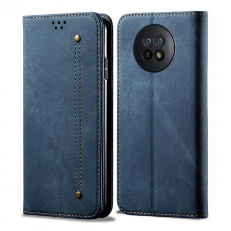 Bescherming Hoesje voor Xiaomi Redmi Note 9T Folio-hoesje Spijkerstof