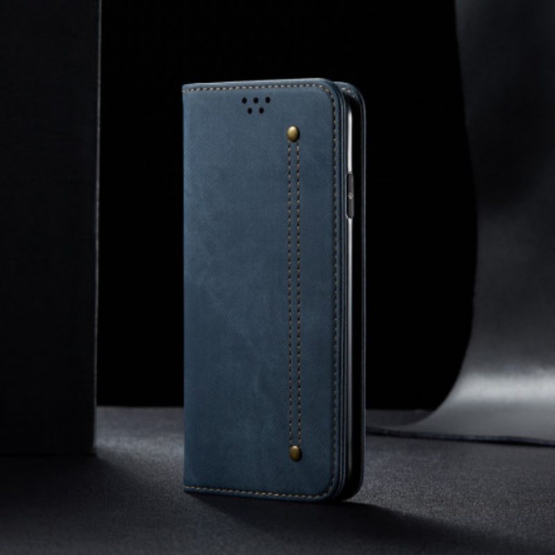 Bescherming Hoesje voor Xiaomi Redmi Note 9T Folio-hoesje Spijkerstof