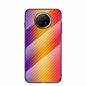 Hoesje voor Xiaomi Redmi Note 9T Koolstofvezel Gehard Glas