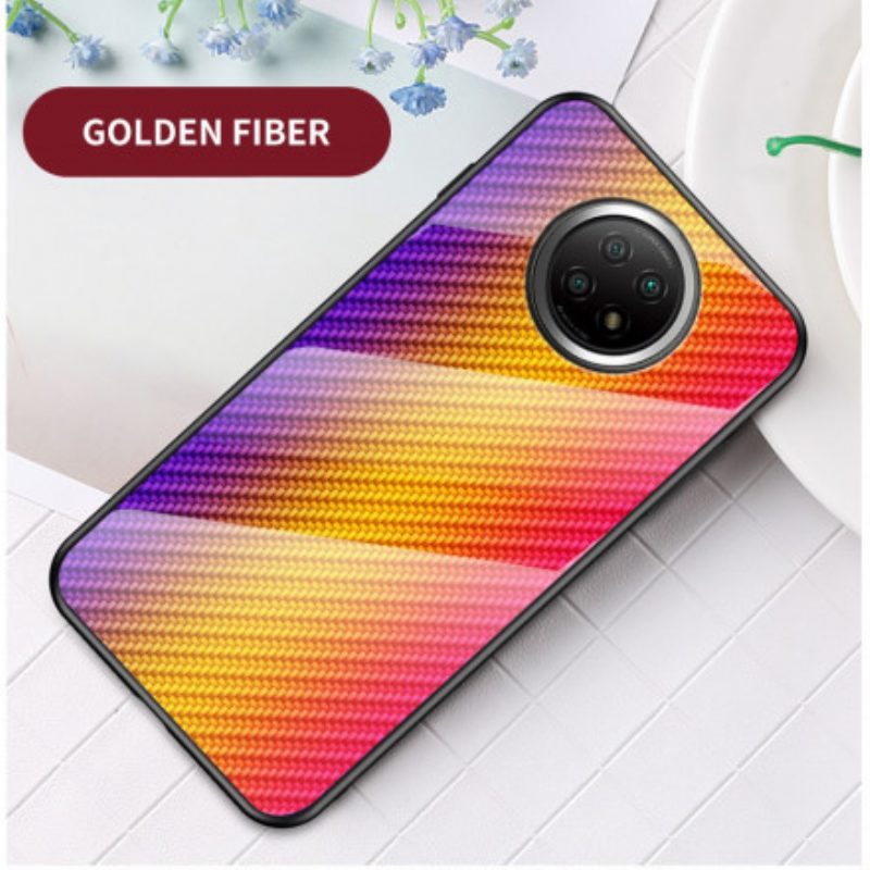 Hoesje voor Xiaomi Redmi Note 9T Koolstofvezel Gehard Glas