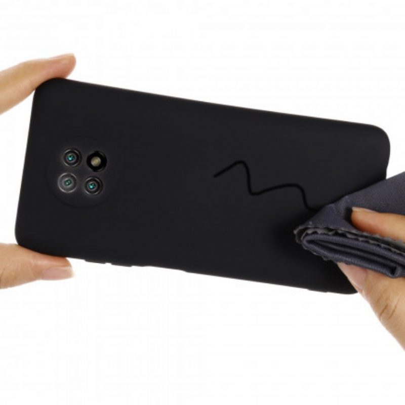 Hoesje voor Xiaomi Redmi Note 9T Vloeibare Siliconen En Lanyard