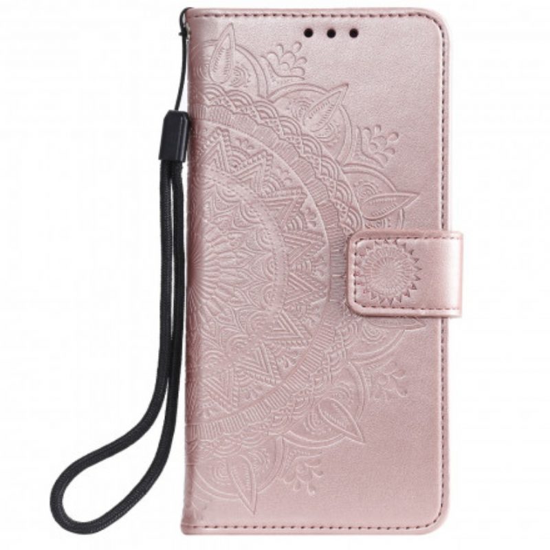 Leren Hoesje voor Xiaomi Redmi Note 9T Zon Mandala