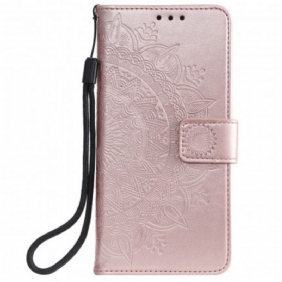 Leren Hoesje voor Xiaomi Redmi Note 9T Zon Mandala