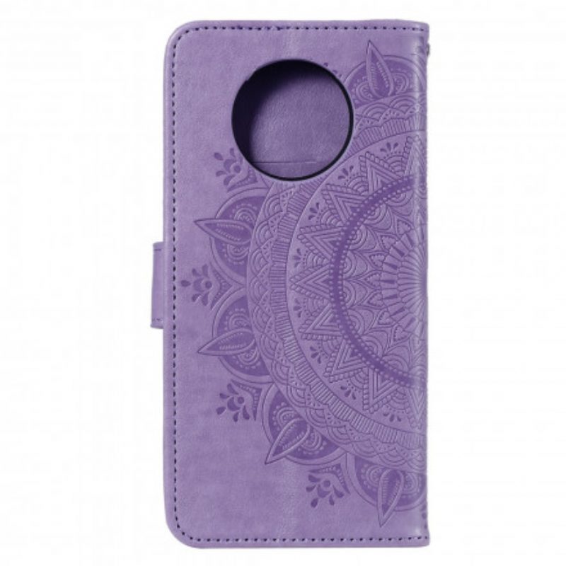 Leren Hoesje voor Xiaomi Redmi Note 9T Zon Mandala