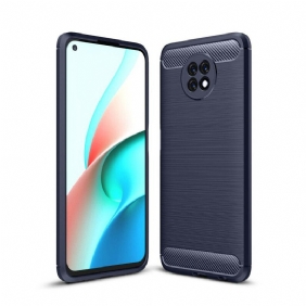 Telefoonhoesje voor Xiaomi Redmi Note 9T Geborstelde Koolstofvezel