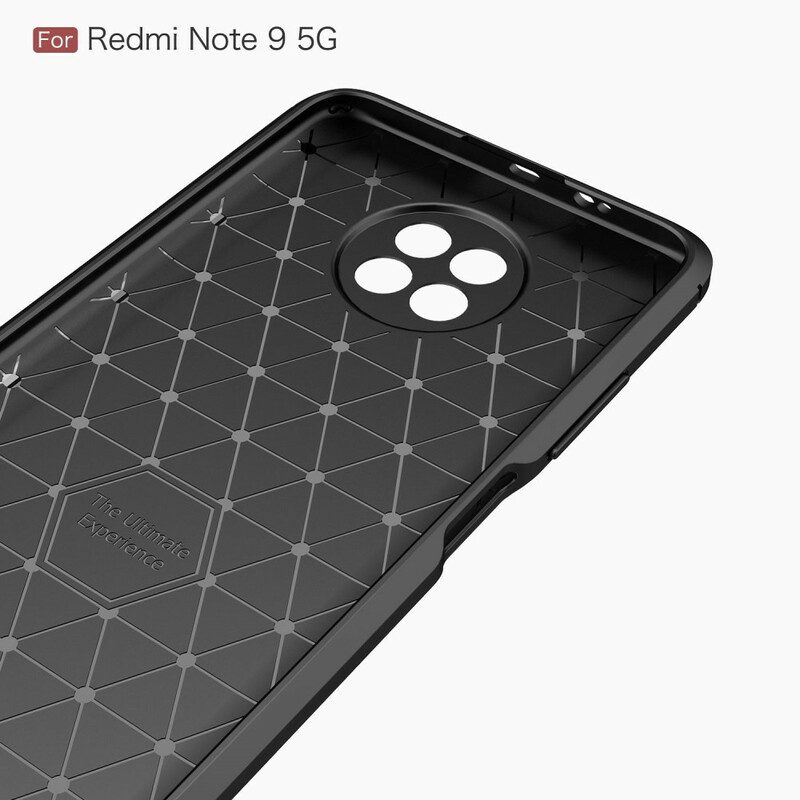 Telefoonhoesje voor Xiaomi Redmi Note 9T Geborstelde Koolstofvezel