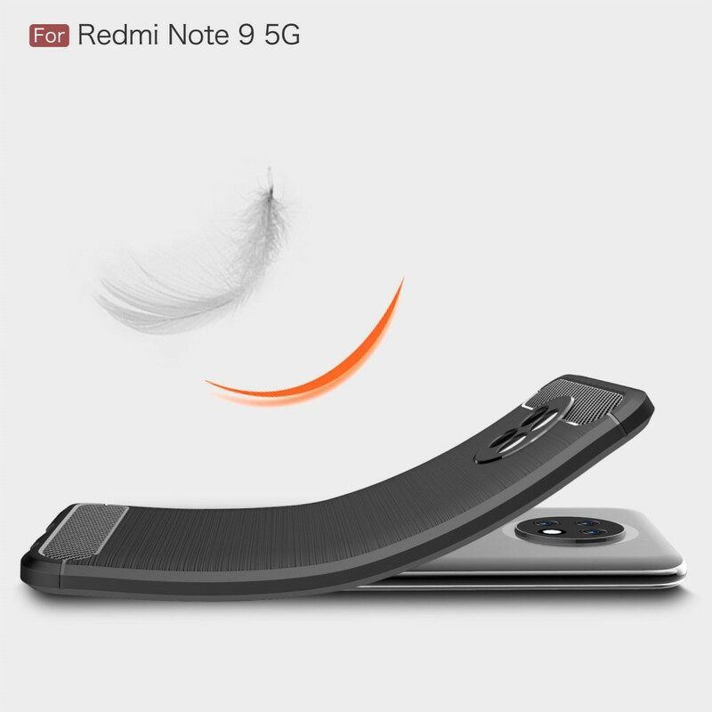 Telefoonhoesje voor Xiaomi Redmi Note 9T Geborstelde Koolstofvezel