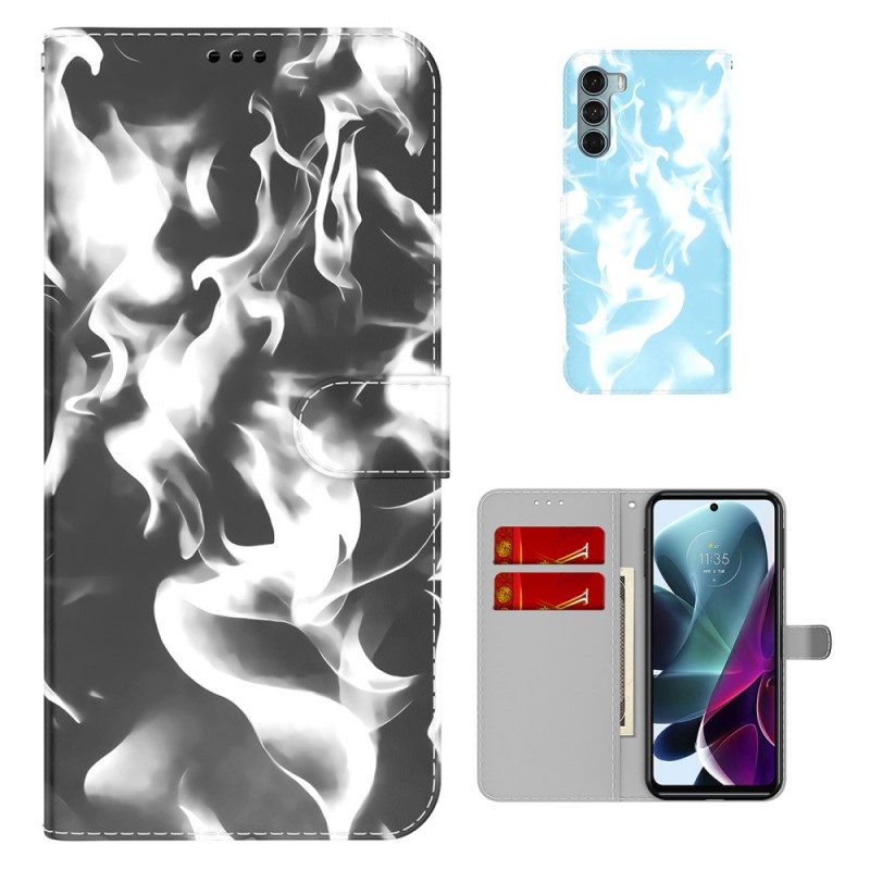 Leren Hoesje voor Moto G200 5G Abstract Patroon