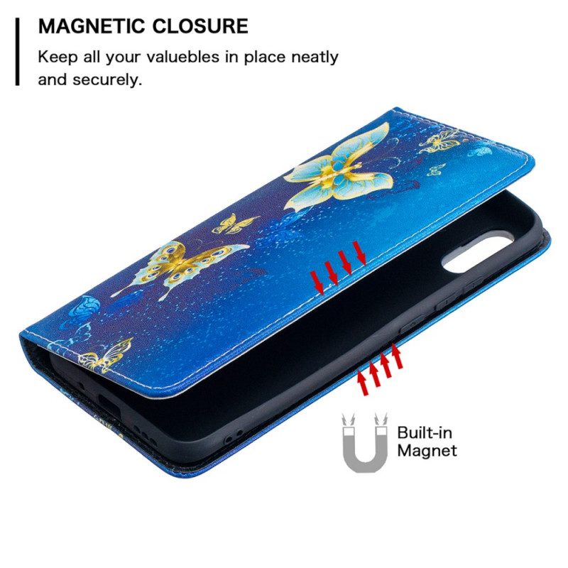 Bescherming Hoesje voor Xiaomi Redmi 9A Folio-hoesje Blauwe Vlinders