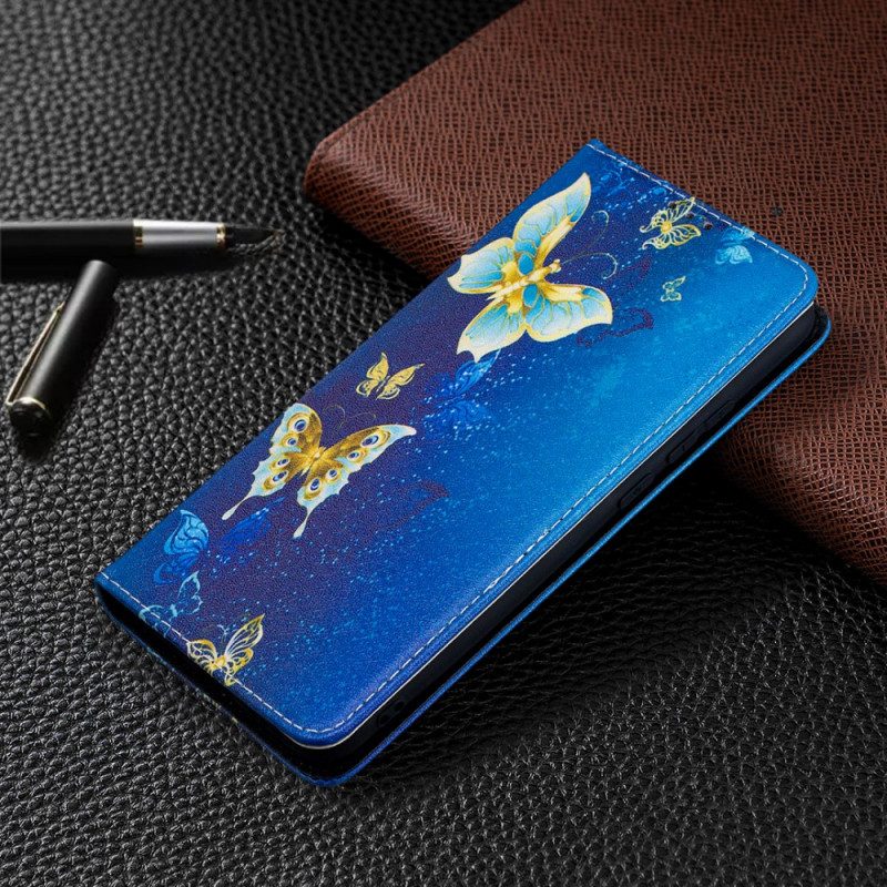 Bescherming Hoesje voor Xiaomi Redmi 9A Folio-hoesje Blauwe Vlinders