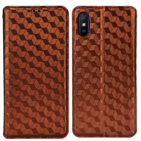 Bescherming Hoesje voor Xiaomi Redmi 9A Folio-hoesje Diamant Leereffect