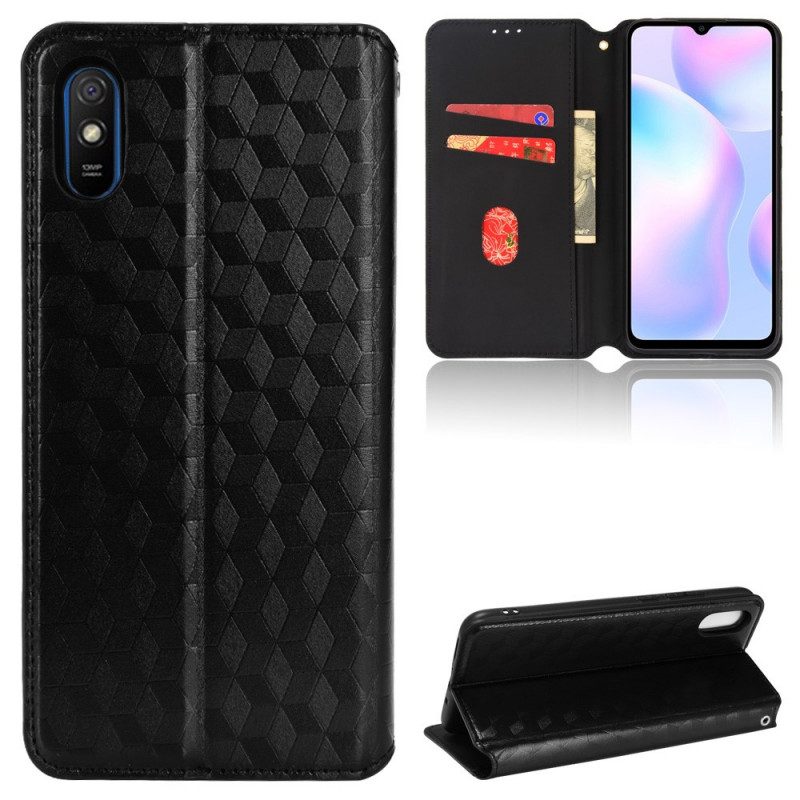 Bescherming Hoesje voor Xiaomi Redmi 9A Folio-hoesje Diamant Leereffect