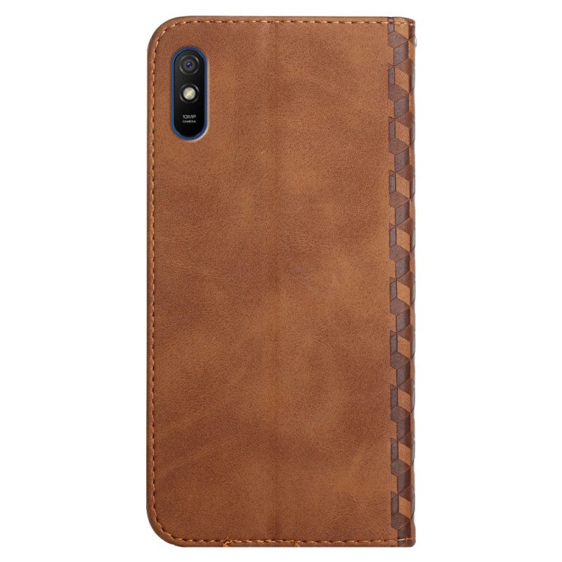 Bescherming Hoesje voor Xiaomi Redmi 9A Folio-hoesje Geo Leereffect