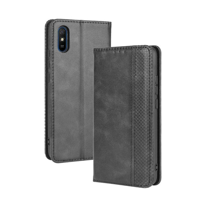 Bescherming Hoesje voor Xiaomi Redmi 9A Folio-hoesje Gestileerd Vintage Leereffect