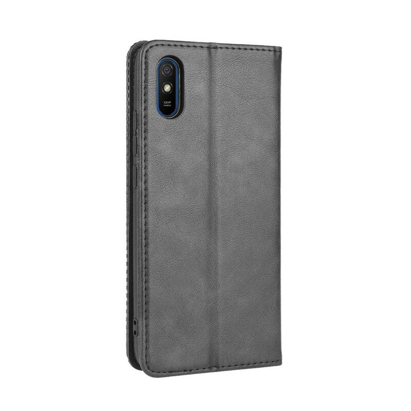 Bescherming Hoesje voor Xiaomi Redmi 9A Folio-hoesje Gestileerd Vintage Leereffect