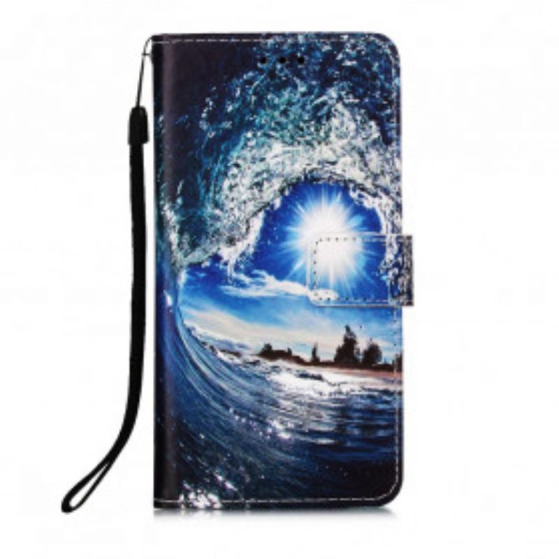 Folio-hoesje voor Xiaomi Redmi 9A Met Ketting Dagdromen Lanyard Landschap