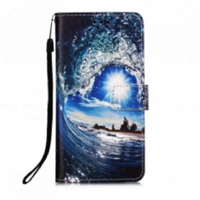 Folio-hoesje voor Xiaomi Redmi 9A Met Ketting Dagdromen Lanyard Landschap