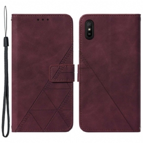 Folio-hoesje voor Xiaomi Redmi 9A Piramide Leereffect