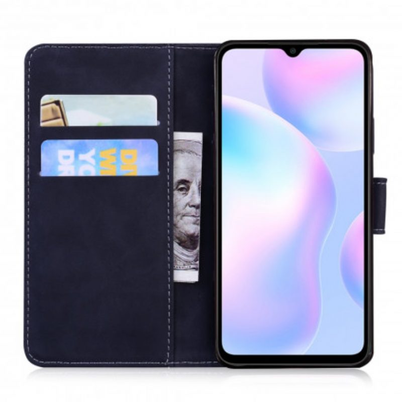 Folio-hoesje voor Xiaomi Redmi 9A Tijger Gezicht Afdrukken