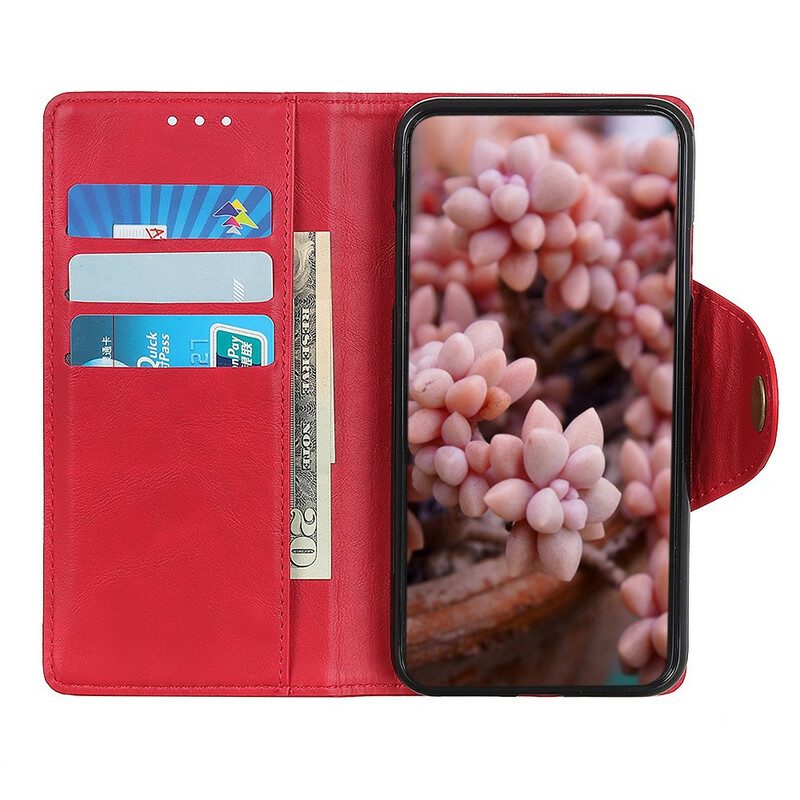 Folio-hoesje voor Xiaomi Redmi 9A Vintage Kunstleer En Knop