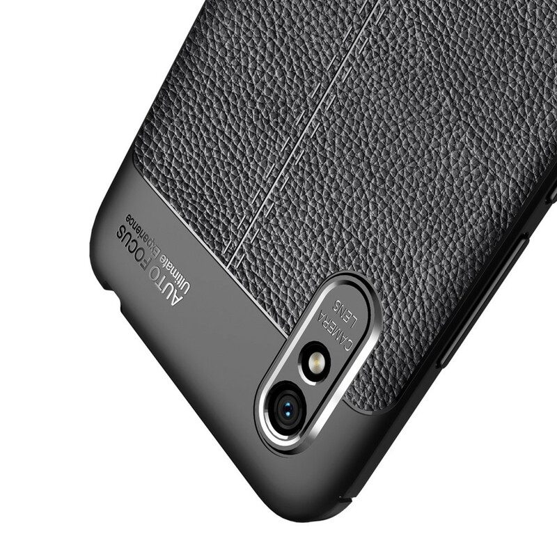 Hoesje voor Xiaomi Redmi 9A Dubbellijnig Litchi-leereffect