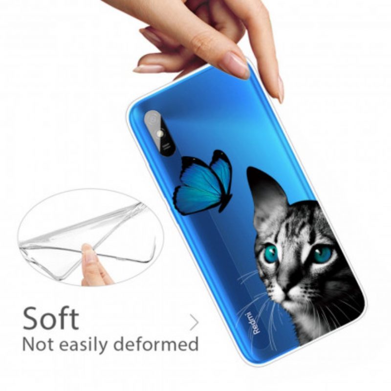 Hoesje voor Xiaomi Redmi 9A Kat En Vlinder