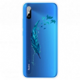 Hoesje voor Xiaomi Redmi 9A Mooie Blauwe Veer