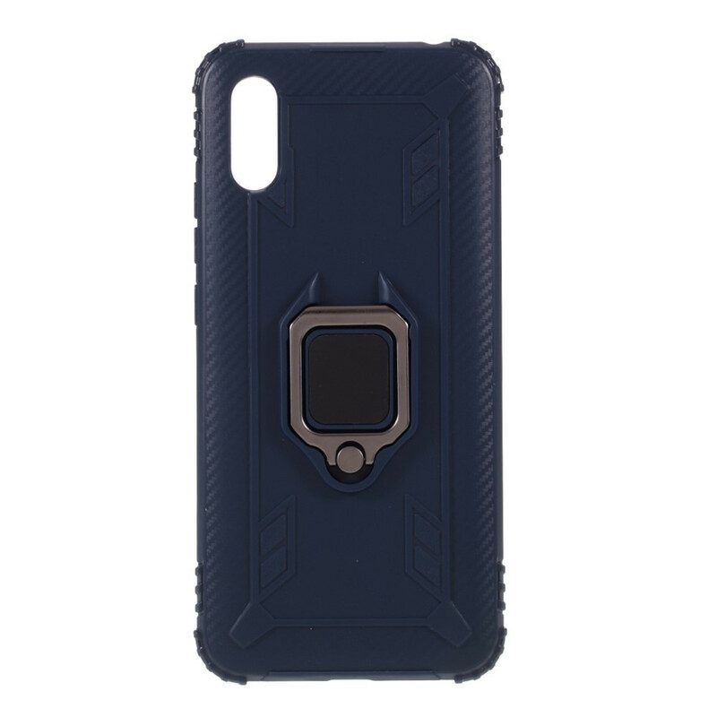 Hoesje voor Xiaomi Redmi 9A Ringstijl Van Koolstofvezel