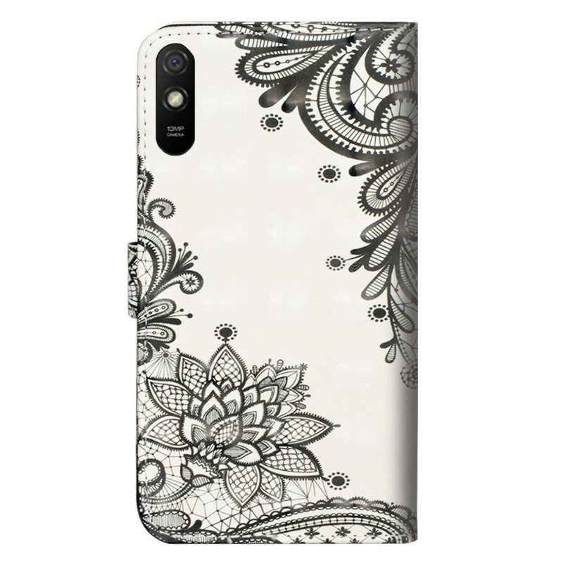 Leren Hoesje voor Xiaomi Redmi 9A Chique Kant