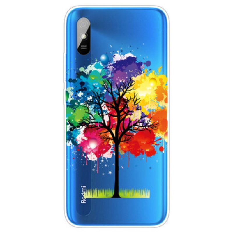 Telefoonhoesje voor Xiaomi Redmi 9A Naadloze Aquarel Boom