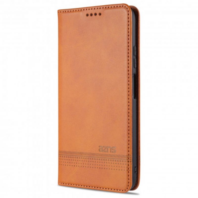 Bescherming Hoesje voor Xiaomi Redmi Note 10 Pro Folio-hoesje Azns Leerstyling