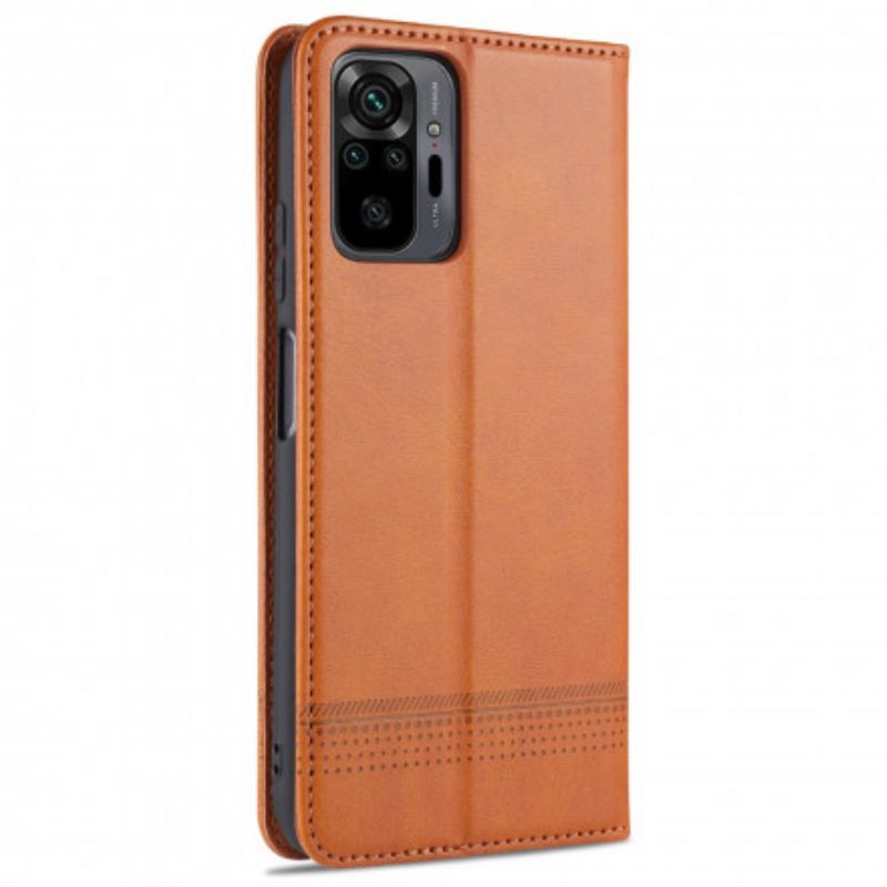 Bescherming Hoesje voor Xiaomi Redmi Note 10 Pro Folio-hoesje Azns Leerstyling