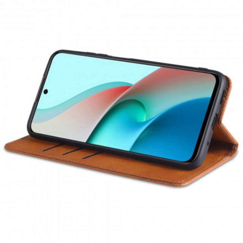 Bescherming Hoesje voor Xiaomi Redmi Note 10 Pro Folio-hoesje Azns Leerstyling