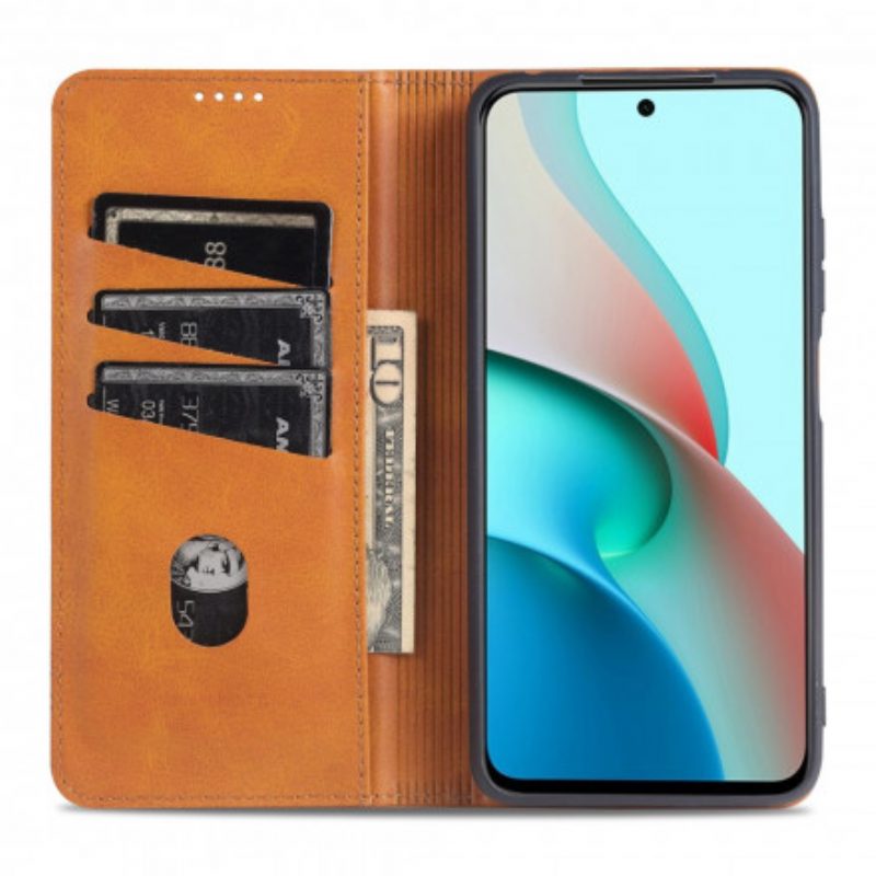 Bescherming Hoesje voor Xiaomi Redmi Note 10 Pro Folio-hoesje Azns Leerstyling