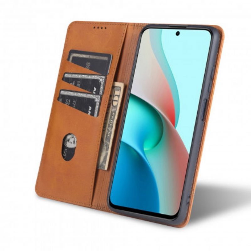 Bescherming Hoesje voor Xiaomi Redmi Note 10 Pro Folio-hoesje Azns Leerstyling