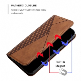 Bescherming Hoesje voor Xiaomi Redmi Note 10 Pro Folio-hoesje Geo Leereffect