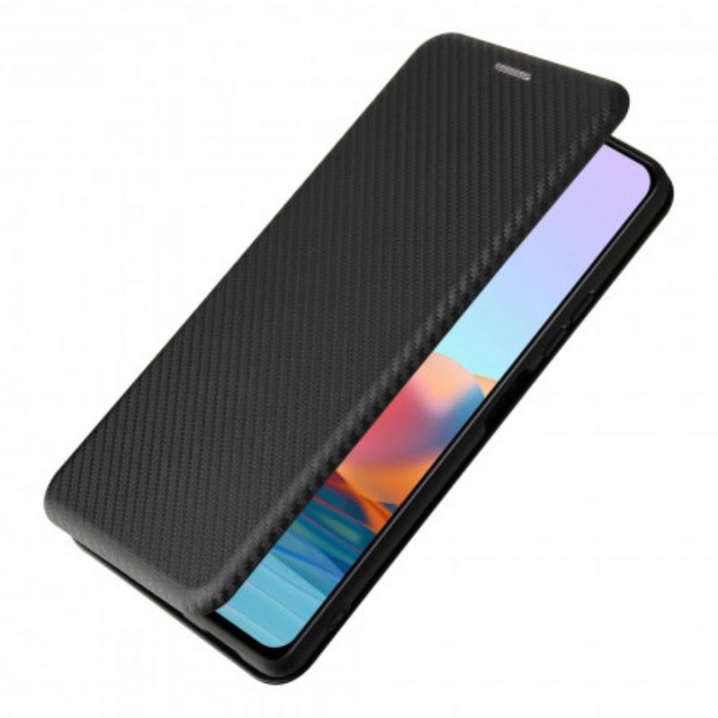 Bescherming Hoesje voor Xiaomi Redmi Note 10 Pro Folio-hoesje Koolstofvezel Met Steunring