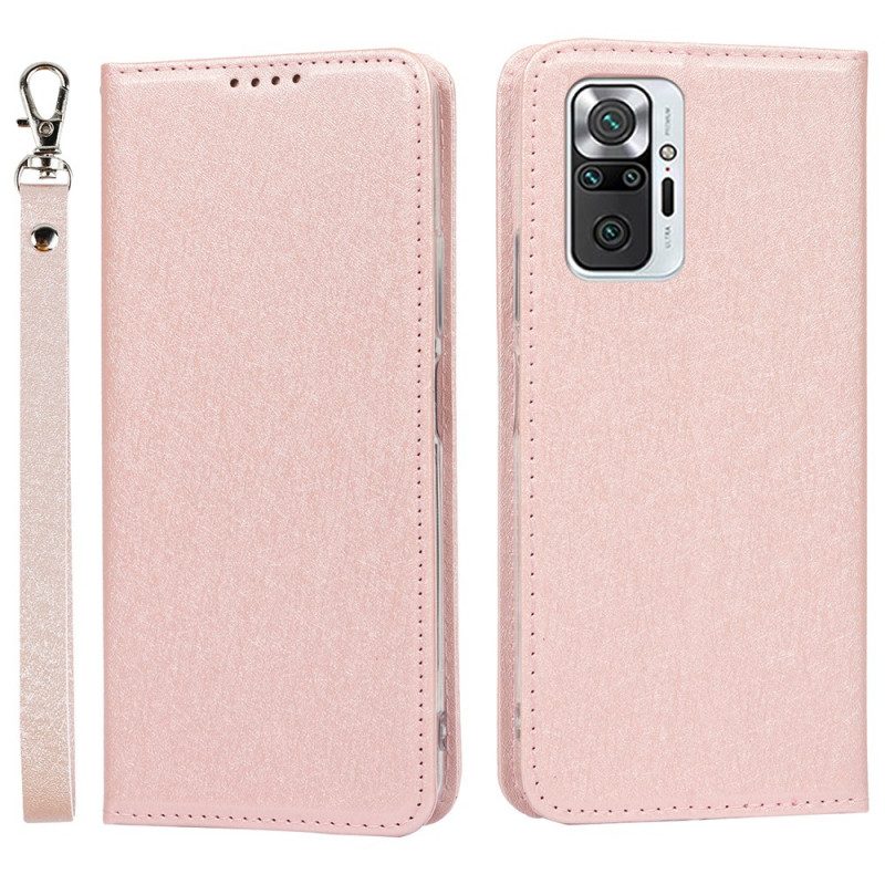 Bescherming Hoesje voor Xiaomi Redmi Note 10 Pro Folio-hoesje Zachte Lederen Stijl Met Riem