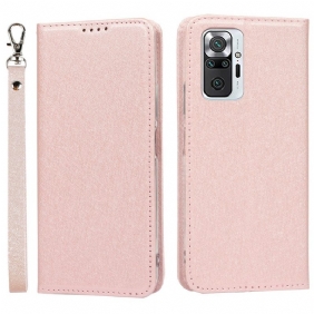 Bescherming Hoesje voor Xiaomi Redmi Note 10 Pro Folio-hoesje Zachte Lederen Stijl Met Riem