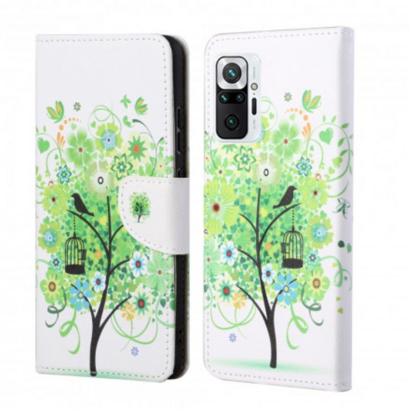 Flip Case voor Xiaomi Redmi Note 10 Pro Groene Boom