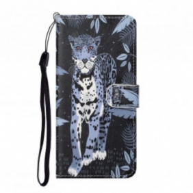 Flip Case voor Xiaomi Redmi Note 10 Pro Met Ketting Luipaard Met Bandjes