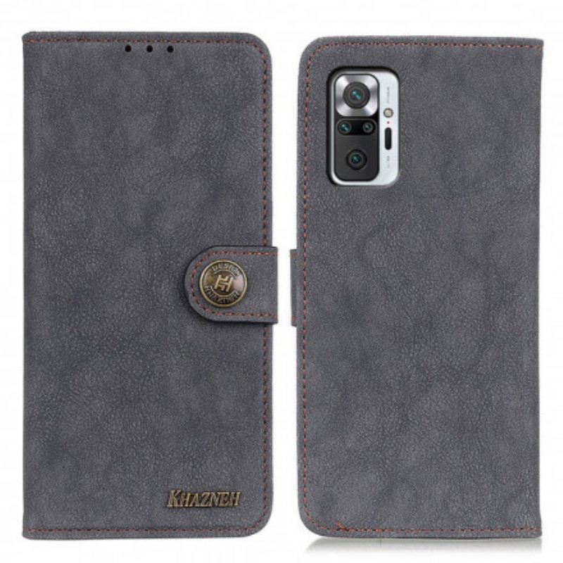 Folio-hoesje voor Xiaomi Redmi Note 10 Pro Khazneh Retro Splitleer