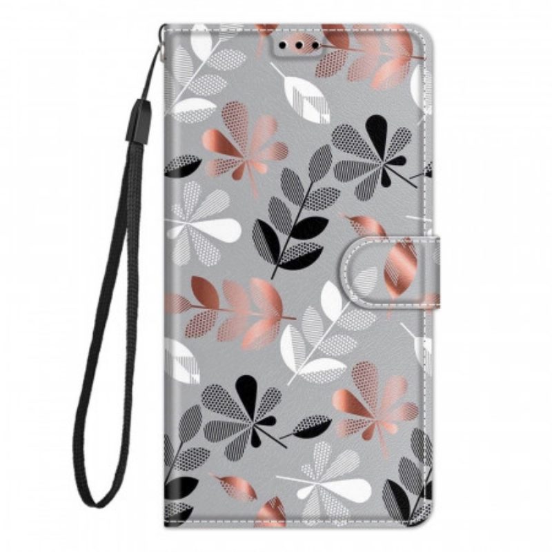 Folio-hoesje voor Xiaomi Redmi Note 10 Pro Lakens Met Lanyard