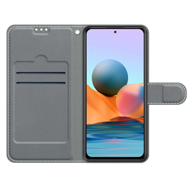 Folio-hoesje voor Xiaomi Redmi Note 10 Pro Lakens Met Lanyard