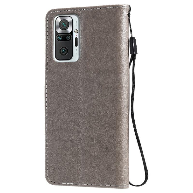 Folio-hoesje voor Xiaomi Redmi Note 10 Pro Met Ketting Kat En Bij Met Lanyard